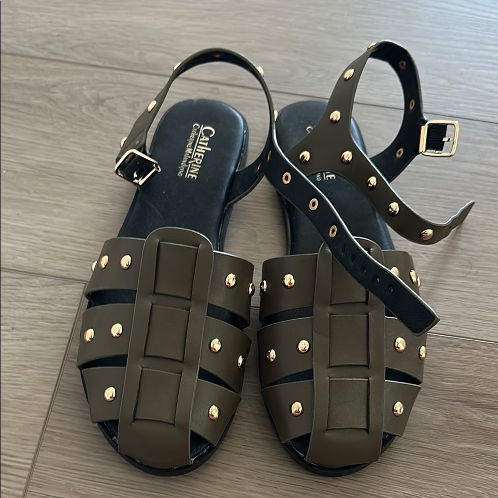 Catherine Malandrino Gladiator Sandals with Studs - Size 9